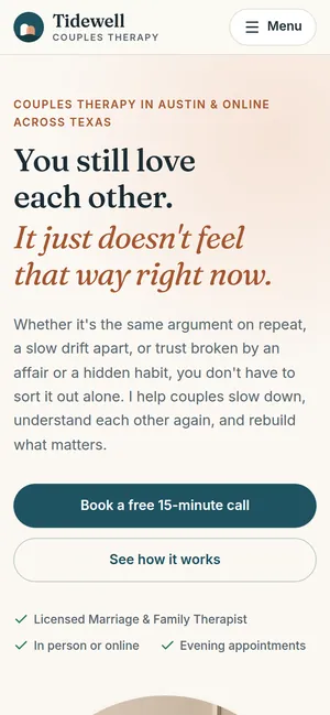 The same homepage on a phone